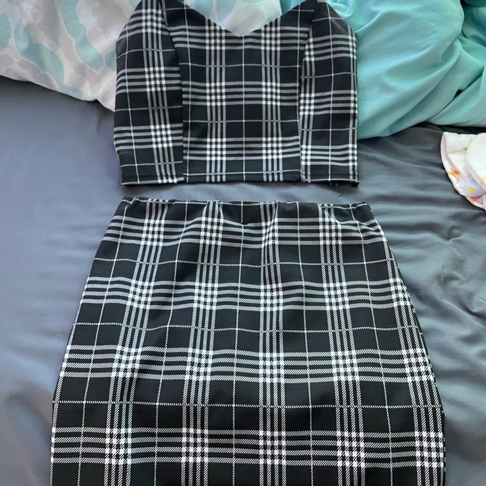 Girls crop top and skirt